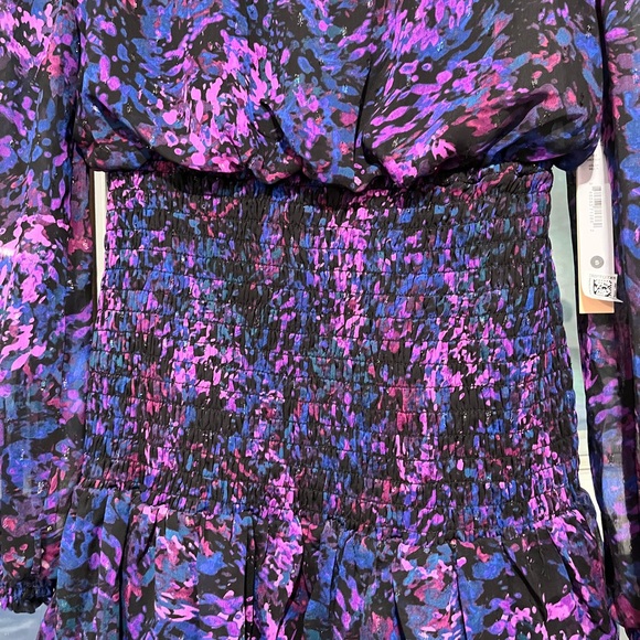 NWT-Smocked Waist Mini Dress Size Small - Picture 7 of 7